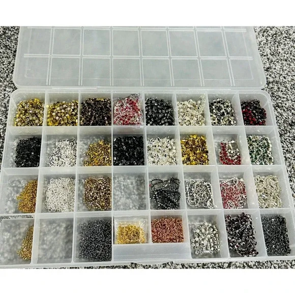 Large Lot Cupchains Rhinestone Crystal Glass Bead Chains · Silver · Gold · Clear - Picture 1 of 8